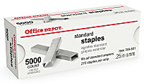 Office Depot® Brand Staples, 1/4" Standard, Full Strip, Box Of 5,000