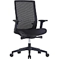 Lorell Mid-back Mesh Chair - Mid Back - 5-star Base - Black - Armrest - 1 Each