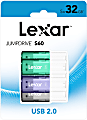 Lexar® JumpDrive® S60 USB 2.0 Flash Drives, 32GB, Assorted, Set Of 5 Drives