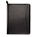 Day-Timer® Basque 50% Recycled Wirebound Bonded Leather Binder And Starter Set With Zipper, 8 1/2" x 11", Black