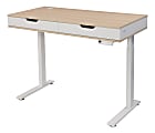 Realspace® Smart Electric 48"W Height-Adjustable Staanding Desk, White/Natural