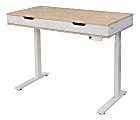 Realspace® Smart Electric 48"W Height-Adjustable Standing Desk, White/Natural