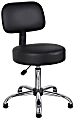 Boss Office Products Antimicrobial Medical Stool With Back, Black