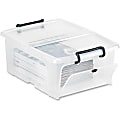 CEP Strata Smart Storemaster Heavy-Duty Storage Box With Butterfly Closure, 20 Liters, Clear