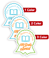 Custom 1, 2 Or 3 Color Printed Labels/Stickers, Ribbon Shape, 1-5/8" x 2", Box Of 250
