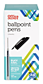 Office Depot® Brand Ballpoint Stick Pens, 1.0 mm, Medium Point, Clear Barrel, Black Ink, Pack Of 48