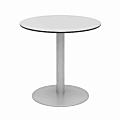 KFI Studios Eveleen Round Outdoor Bistro Patio Table, 41”H x 30”W x 30”D, Fashion Gray/White