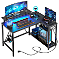 Bestier RGB Gaming Desk With Storage Shelf & Side Pocket, 42"W, Black 3D Carbon Fiber 1 thumbnail image