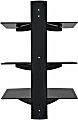 Mount-It! MI-893 Floating Wall-Mounted Triple A/V Shelf, 18"H x 16-1/2"W x 11-7/8"D, Black