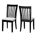 Baxton Studio Minette Fabric Dining Chairs, Gray/Espresso Brown, Set Of 2 Dining Chairs 1 thumbnail image