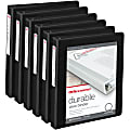Office Depot® Brand Durable View 3-Ring Binder, 1" Round Rings, Black, Pack Of 6 1 thumbnail image