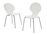 Monarch Specialties Ella Dining Chairs, White/Chrome, Set Of 4 Chairs