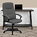 Flash Furniture Fabric High-Back Swivel Chair, Gray/Black