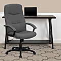 Flash Furniture Fabric High-Back Swivel Chair, Gray/Black 1 thumbnail image