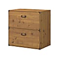 kathy ireland® Home by Bush Business Furniture Ironworks 30"W Lateral 2-Drawer File Cabinet, Vintage Golden Pine, Standard Delivery