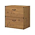 kathy ireland® Home by Bush Business Furniture Ironworks 30"W x 20"D Lateral 2-Drawer File Cabinet, Vintage Golden Pine, Standard Delivery