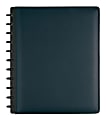 TUL® Discbound Notebook With Leather Cover, Letter Size, Narrow Ruled, 60 Sheets, Navy