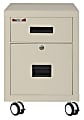 FireKing 18"W Vertical 2-Drawer Mobile Locking Fireproof File Cabinet, Metal, Parchment, Dock-to-Dock Delivery 1 thumbnail image