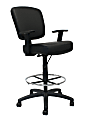 Boss Office Products Heavy Duty Drafting Stool With Arms, Black 1 thumbnail image