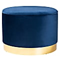Baxton Studio Glam And Luxe Velvet Upholstered Storage Ottoman, Navy Blue/Gold 1 thumbnail image
