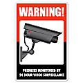 COSCO® "Surveillance" Security Sign, 8" x 12", Red/White/Black 1 thumbnail image