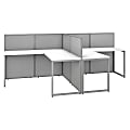 Bush Business Furniture Easy Office 60"W 2-Person L-Shaped Cubicle Desk Workstation With 45"H Panels, Pure White/Silver Gray, Standard Delivery 1 thumbnail image