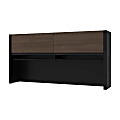 Bestar Connexion Hutch For Narrow Desk Shell, 35-1/2”H x 70-5/8”W x 13-7/16”D, Antigua/Black 1 thumbnail image