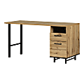 South Shore Ezra 59-1/2”W Rectangle Computer Desk, Nordik Oak