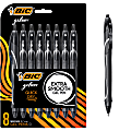 BIC Gelocity Quick-Dry Retractable Gel Pens, Medium Point, 0.7 mm, Clear Black Barrel, Black Ink, Pack Of 8 Pens 1 thumbnail image