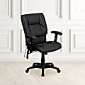 Flash Furniture Ergonomic LeatherSoft™ Faux Leather Mid-Back Massaging Chair, Black 1 thumbnail image