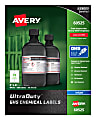 Avery® UltraDuty GHS Chemical Labels For Pigment-Based Inkjet Printers, 60525, 2" x 4", White, Pack Of 500