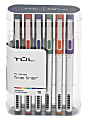 TUL® Fine Liner Felt-Tip Pen, Ultra-Fine, 0.4 mm, Silver Barrel, Assorted Ink Colors, Pack Of 12 Pens