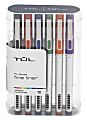 TUL® Fine Liner Felt-Tip Pen, Ultra-Fine, 0.4 mm, Silver Barrel, Assorted Ink Colors, Pack Of 12 Pens 1 thumbnail image