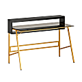Techni Mobili 48"W Home Office Writing Desk With Riser, Black/Gold 1 thumbnail image