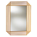 Baxton Studio Art Deco Rectangular Wall Mirror With Metal Frame, 44" x 32", Antique Gold