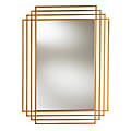 Baxton Studio Art Deco Rectangular Wall Mirror With Metal Frame, 44" x 32", Antique Gold 1 thumbnail image