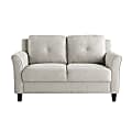 Lifestyle Solutions Hanson Microfiber Loveseat With Curved Arms, Beige/Black 1 thumbnail image