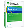 Intuit® QuickBooks® Desktop Pro With Enhanced Payroll 2021, 1-Year Enhanced Payroll Subscription, For Windows®, Disc/Download