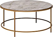 Sauder® International Lux Coffee Table, 16-3/4"H x 36"W x 36"D, Taupe Gray Deco Stone/Satin Gold 1 thumbnail image