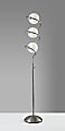Adesso® Olympia LED Floor Lamp, 64-1/2"H, White Opal Shades/Brushed Steel Base