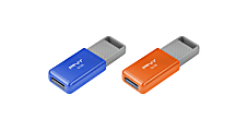 PNY USB 2.0 Flash Drives, 32GB, Assorted, Pack Of 2