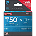 Arrow T50 Type Staples, 3/8" x 3/8", Silver, Pack Of 1,250 Staples