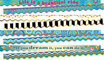 Barker Creek® Double-Sided Scalloped-Edge Border Strips, 2 1/4" x 36", Trending Designs, 13 Strips Per Pack, Set Of 4 Packs 1 thumbnail image