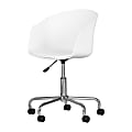 South Shore Flam Plastic Mid-Back Swivel Chair, White/Chrome
