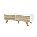 Bestar Alhena Coffee Table, 15-5/8"H x 47-1/4"W x 21-3/4"D, UV White/Sandy Brown Oak