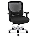 Lorell® Big & Tall Bonded Leather/Mesh Mid-Back Chair, Black