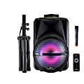 BeFree Sound Bluetooth® Rechargeable Portable Wireless PA Party Speaker With Colored LED Lights, Black