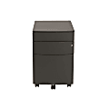 Eurostyle Floyd 15-3/5"W x 22-1/2"D Lateral 3-Drawer Commercial Rolling File Cabinet, Black
