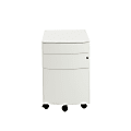 Eurostyle Floyd 23"D Vertical 3-Drawer Commercial Rolling File Cabinet, White