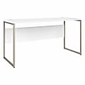 Bush® Business Furniture Hybrid 60"W x 24"D Computer Table Desk With Metal Legs, White, Standard Delivery 1 thumbnail image